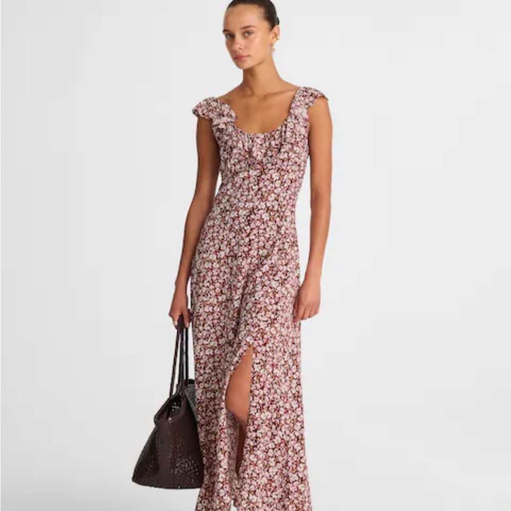 Madewell Ruffled Scoopneck Maxi Dress in Floral NWT - Size 6 - Picture 2 of 8